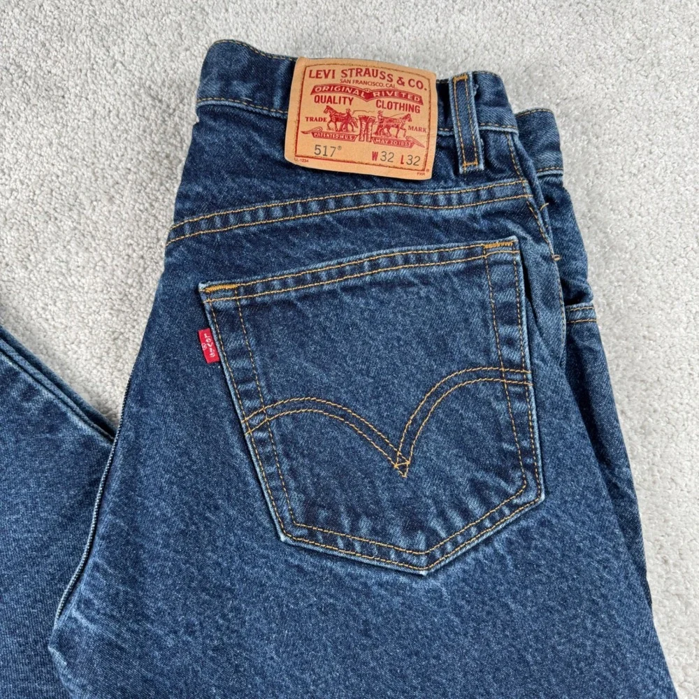 Levi's 517 Boot Cut Jeans Mens 32x32 Blue Denim Classic Fit 100% Cotton